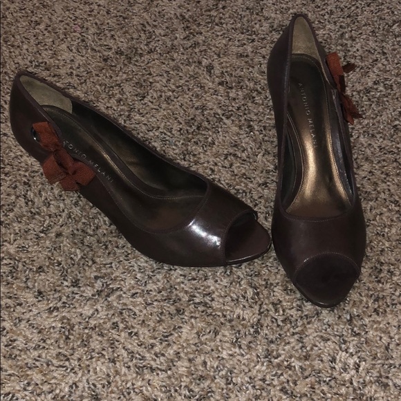 Women’s Antonio Melani Brown peep toe heels - Picture 8 of 8